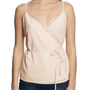 NWT 1. State | Eyelash Lace True Wrap Cami Tank Top in Blush Pink | Medium
